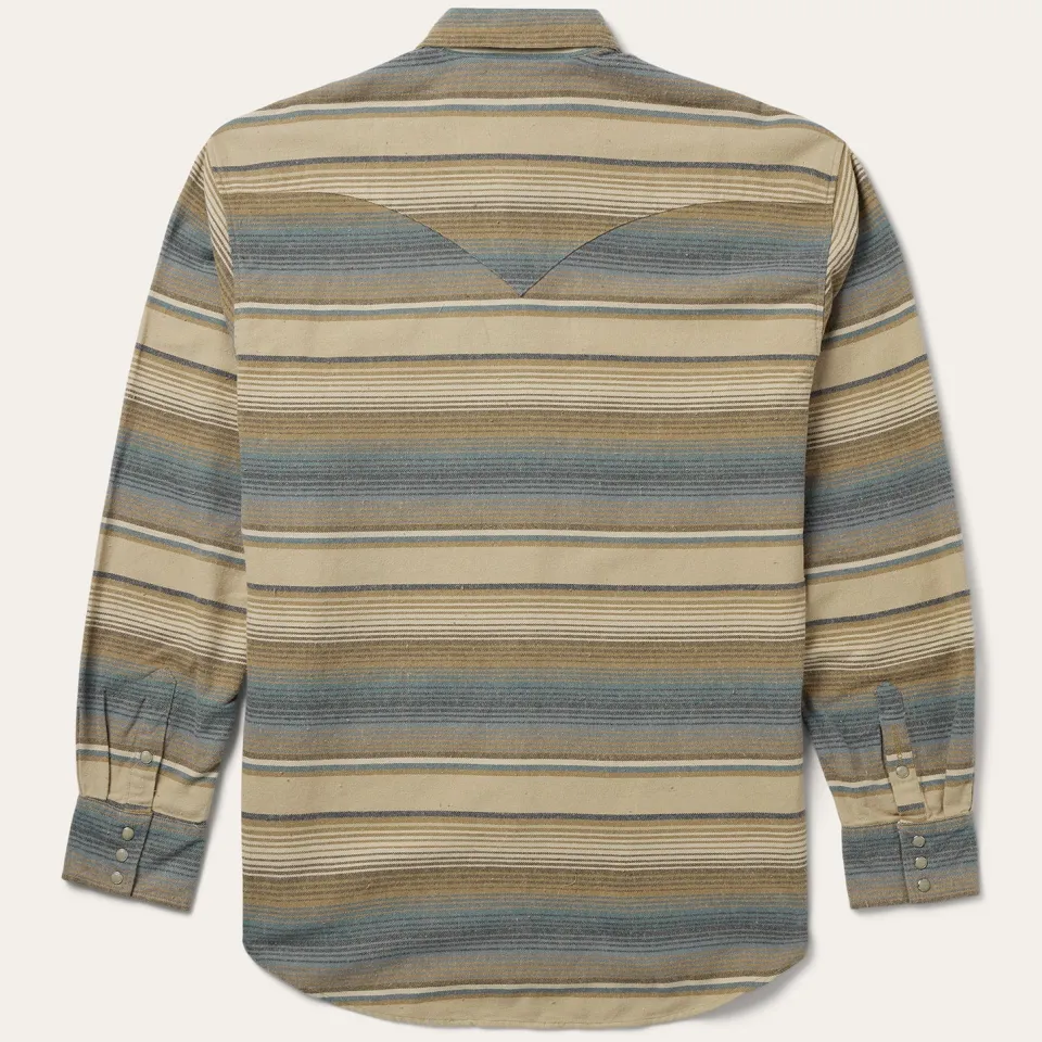 Online Stetson Stripe Flannel Western Shirt Blue