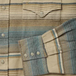 Online Stetson Stripe Flannel Western Shirt Blue