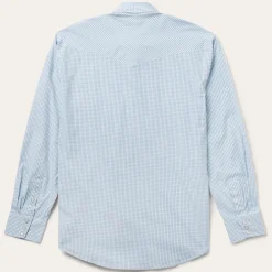 Sale Stetson Two Stripe Check Western Shirt Blue