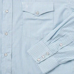 Sale Stetson Two Stripe Check Western Shirt Blue