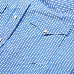 New Stetson Western Stripe Shirt Blue