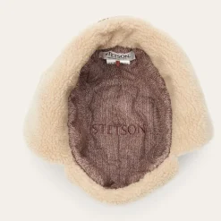 New Stetson Bomber Cap Calf Split Brown