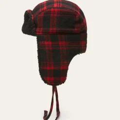 Outlet Stetson Bomber Cap Shadow Plaid Red/Black Check