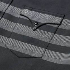 Sale Stetson Border Stripe Twill Western Shirt Black