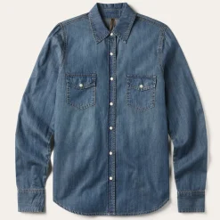 Clearance Stetson Boyfriend Fit Denim Shirt Blue