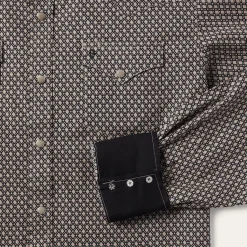 Sale Stetson Diamond Print Western Shirt Brown