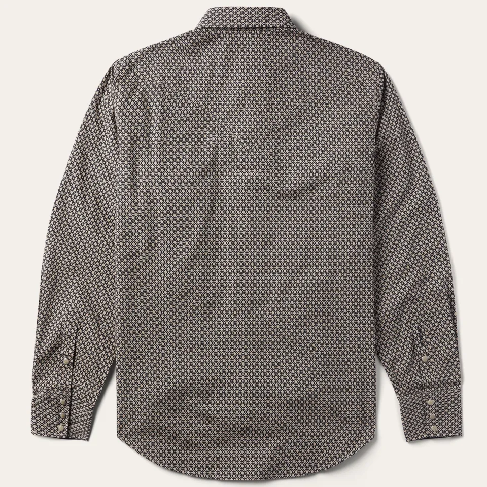 Stetson Diamond Print Western Shirt Brown