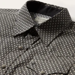 Stetson Diamond Print Western Shirt Brown