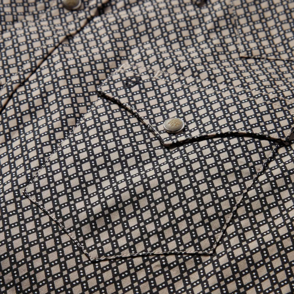 Stetson Diamond Print Western Shirt Brown