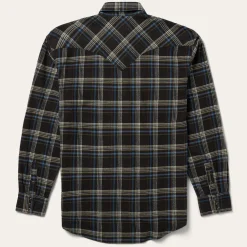 Sale Stetson Plaid Flannel Western Shirt Brown