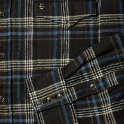 Sale Stetson Plaid Flannel Western Shirt Brown