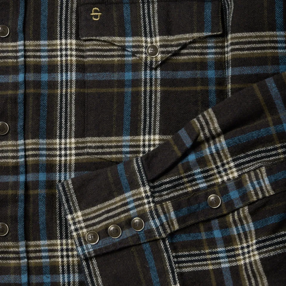 Hot Stetson Plaid Flannel Western Shirt Brown