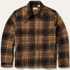 Hot Stetson Plaid Western Coat Brown