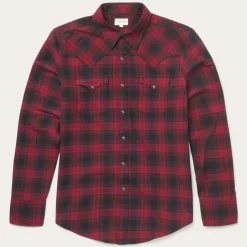 Hot Stetson Brushed Twill Plaid Shirt Black