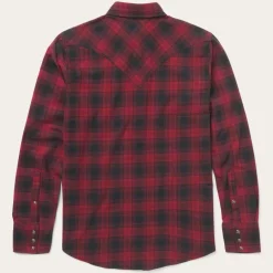 Clearance Stetson Brushed Twill Plaid Shirt Black