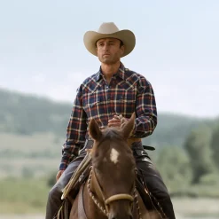 Discount Stetson Brushed Twill Plaid Shirt Blue