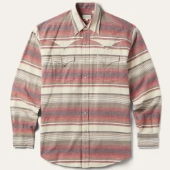 Discount Stetson Brushed Twill Striped Shirt Red