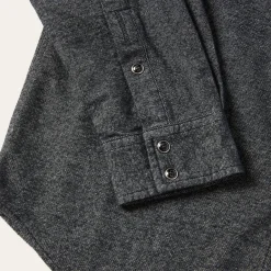 Hot Stetson Brushed Twill Western Shirt Black