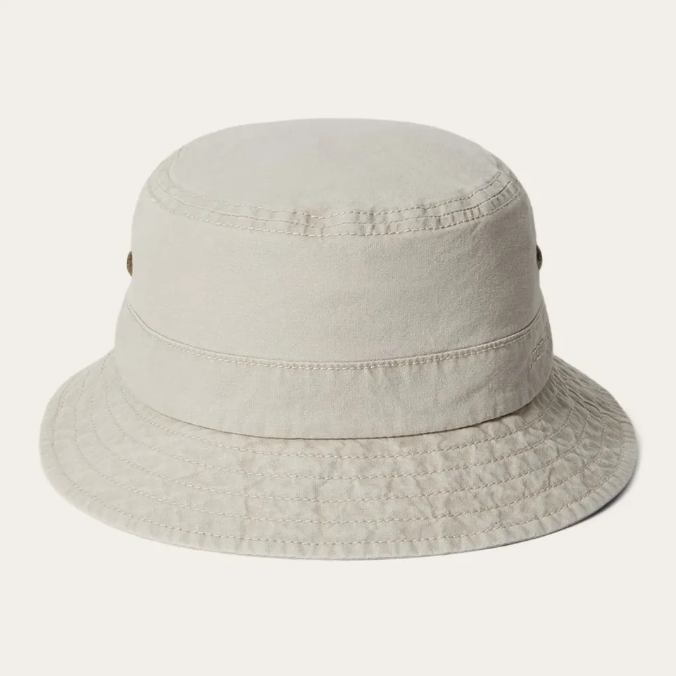 Hot Stetson Bucket Delave Organic Cotton Off White