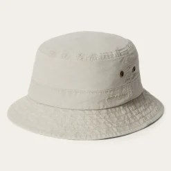 Hot Stetson Bucket Delave Organic Cotton Off White