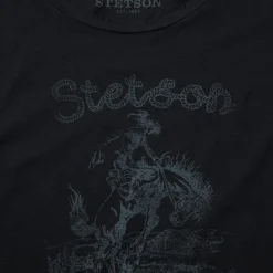 Outlet Stetson Bucking Cowboy Graphic Tee Black