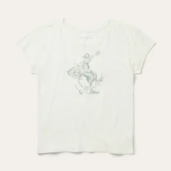 Clearance Stetson Bucking Cowgirl Graphic Tee White