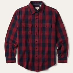 Clearance Stetson Buffalo Check Twill Shirt Red