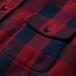 Clearance Stetson Buffalo Check Twill Shirt Red