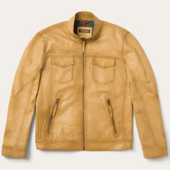 Hot Stetson Butter Soft Distressed Leather Jacket Brown