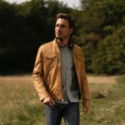 Hot Stetson Butter Soft Distressed Leather Jacket Brown