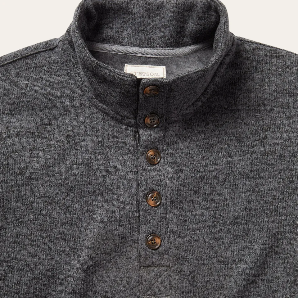 Sale Stetson Button-Front Pullover Knit Sweater Grey
