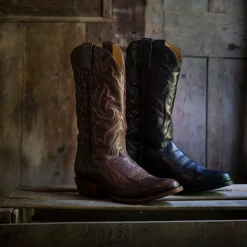 New Stetson Carlisle Corded Brushed Leather Boot Brown