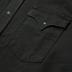 Clearance Stetson Charcoal Corded Denim Shirt Grey