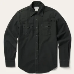 Sale Stetson Charcoal Corded Denim Shirt Grey