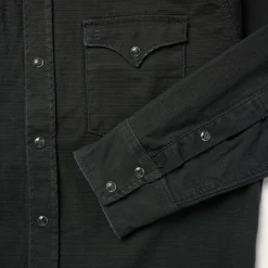 Sale Stetson Charcoal Corded Denim Shirt Grey