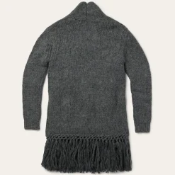 Discount Stetson Charcoal Fringed Cardigan Grey