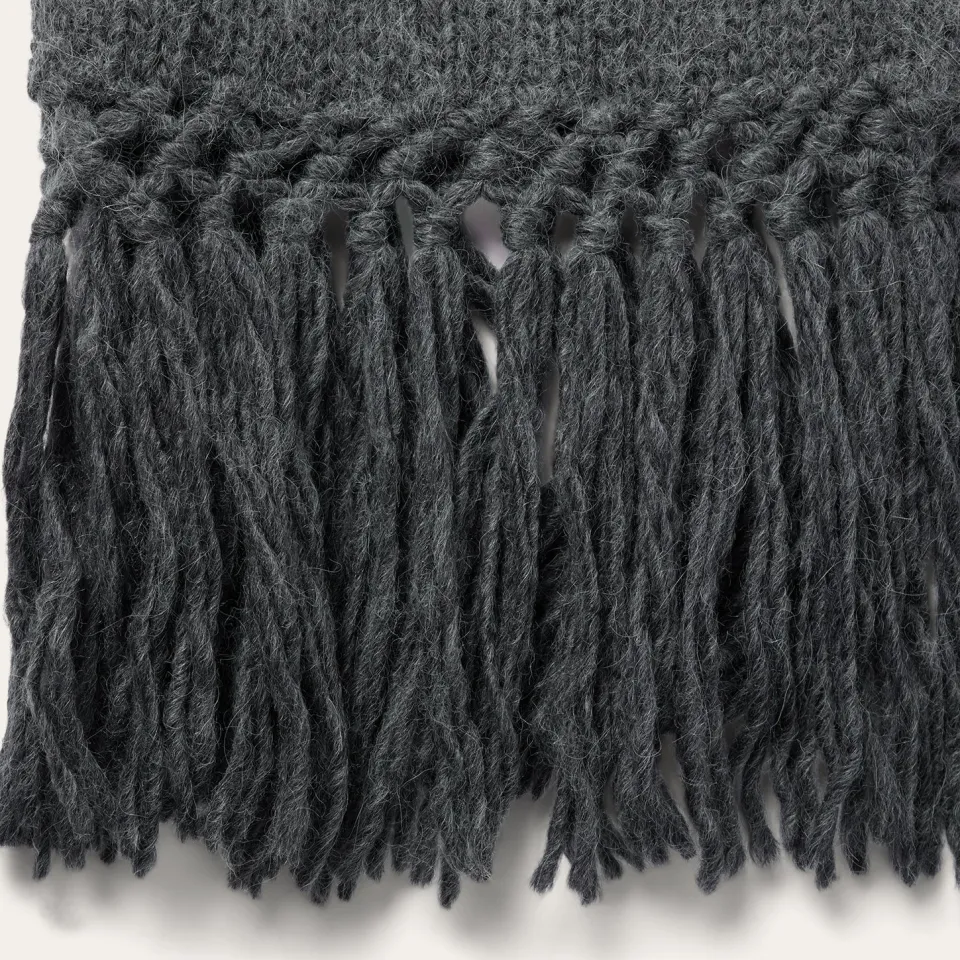 Discount Stetson Charcoal Fringed Cardigan Grey