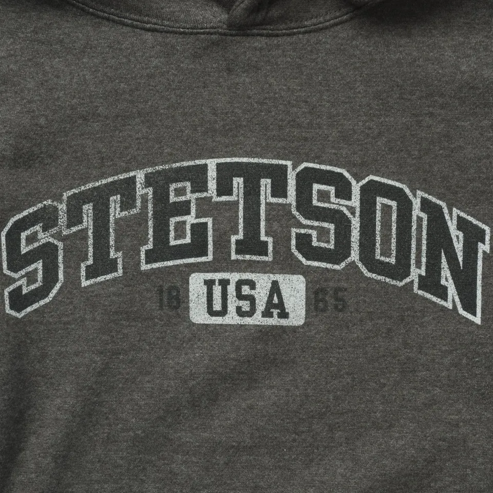 Hot Stetson Charcoal Heather Fleece Hooded Sweatshirt Grey