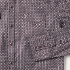 Sale Stetson Chevron Grid Shirt Brown
