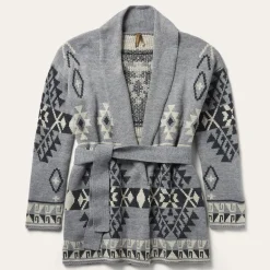 Stetson Chunky Knit Tie Sweater in Grey