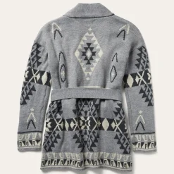 Stetson Chunky Knit Tie Sweater in Grey