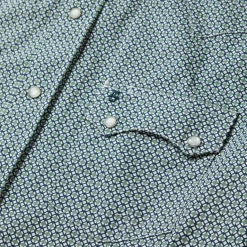 Best Stetson Circle Diamond Print Short Sleeve Western Shirt Green