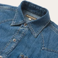 Sale Stetson Classic Denim Shirt Blue