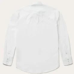 Clearance Stetson Classic Solid Snap Poplin Shirt In Optic White