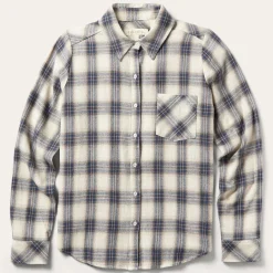 New Stetson Classic Western Flannel Shirt in White Cream