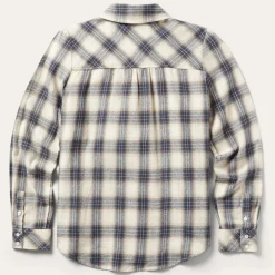 New Stetson Classic Western Flannel Shirt in White Cream