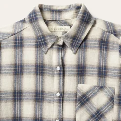 New Stetson Classic Western Flannel Shirt in White Cream