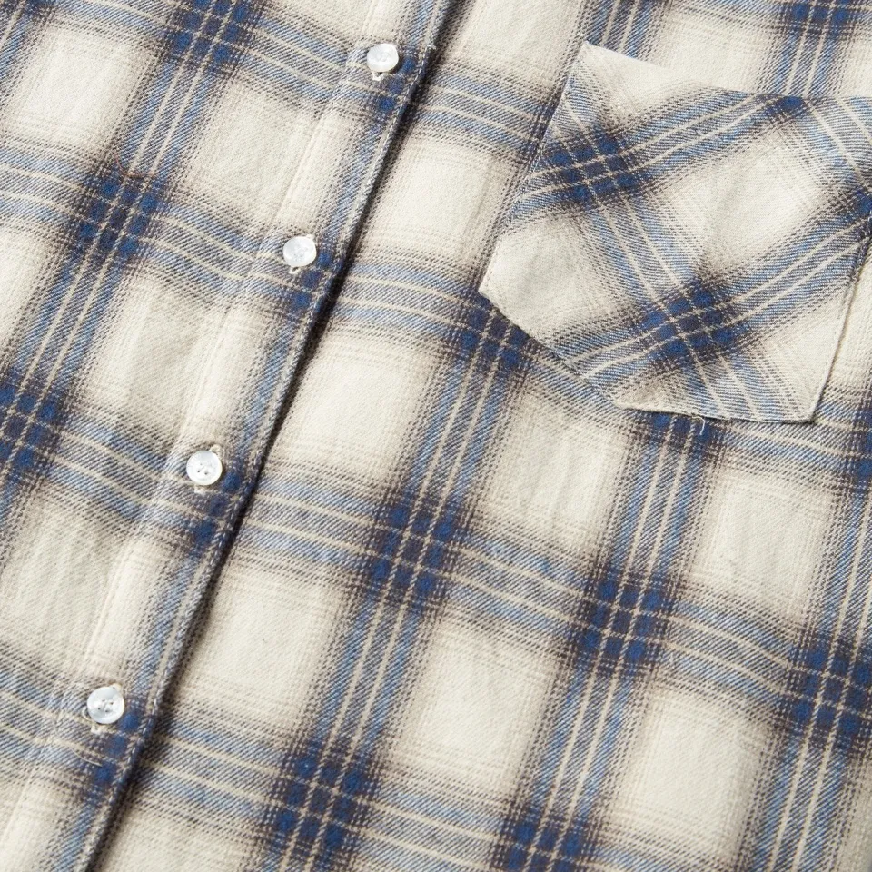 New Stetson Classic Western Flannel Shirt in White Cream
