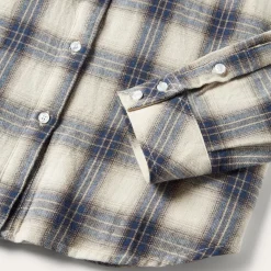 New Stetson Classic Western Flannel Shirt in White Cream