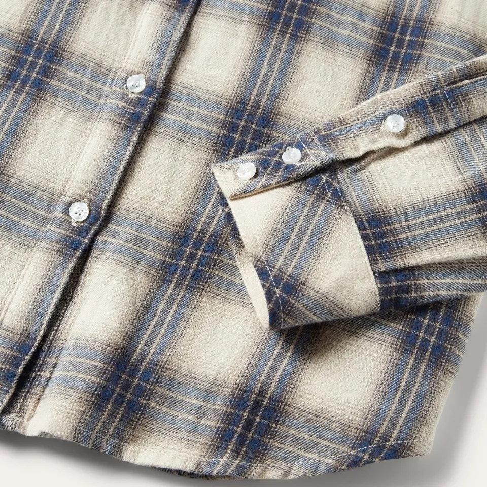New Stetson Classic Western Flannel Shirt in White Cream